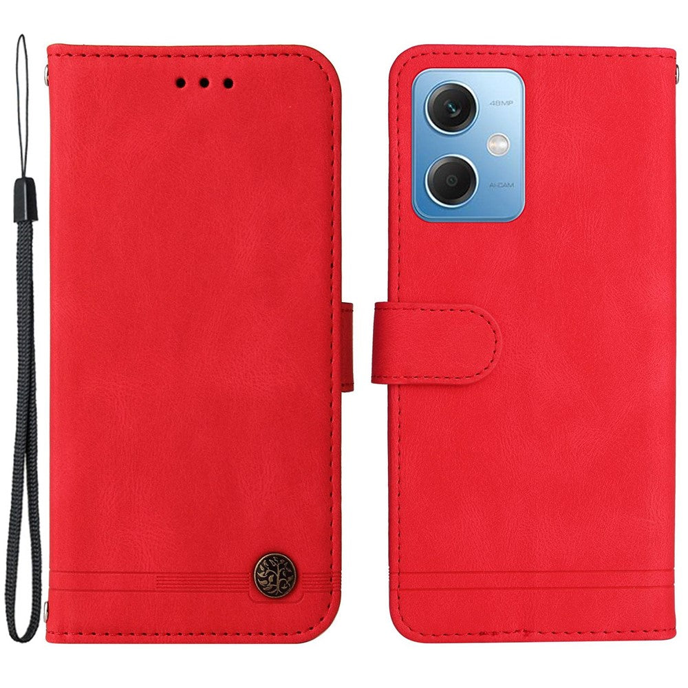 Xiaomi Redmi Note 12 5G (Global) / (Indien) / (Kina) / Poco X5 5G Läderplånboksfodral Skin Touch mobilfodral Stativ med Rem