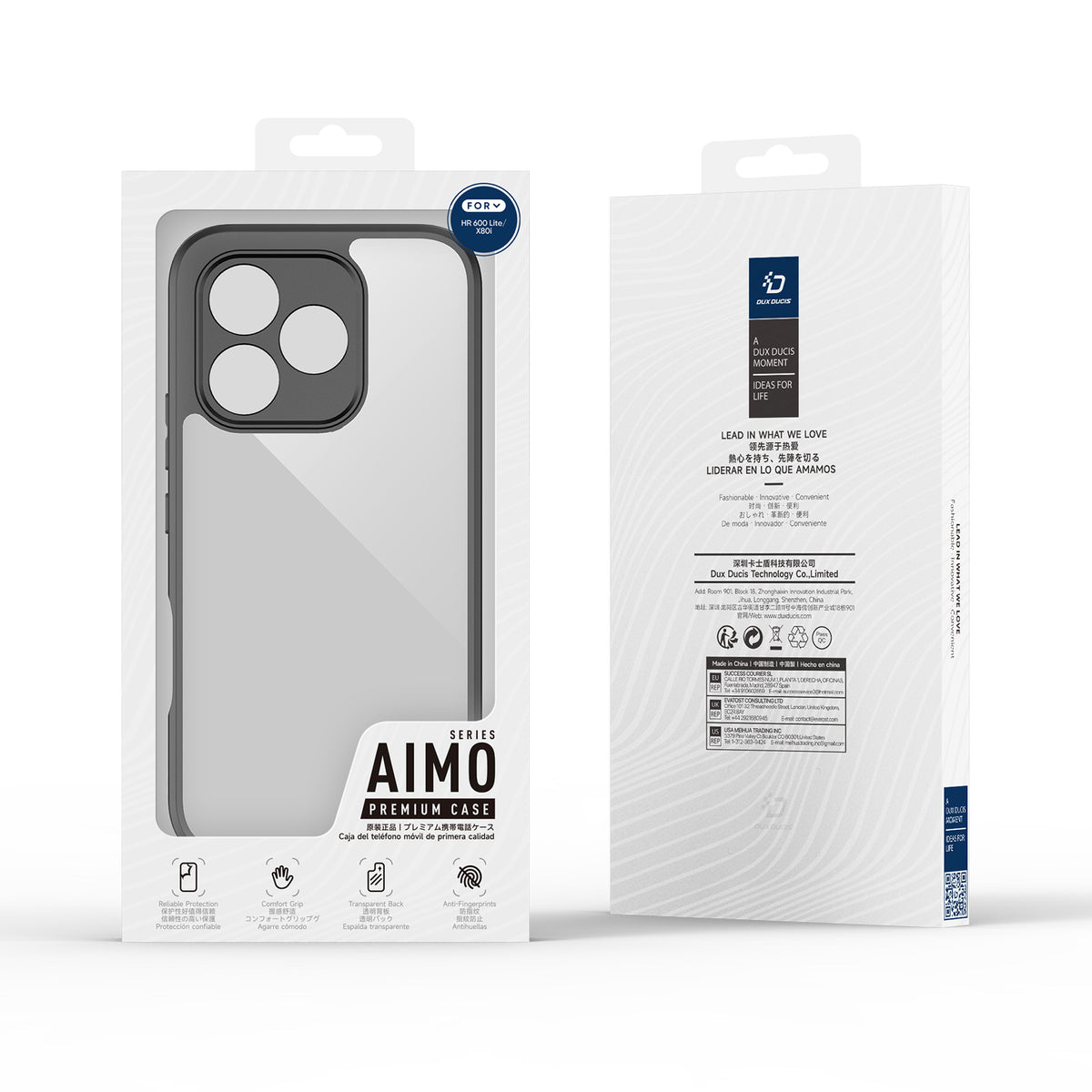 Dux Ducis For Honor Play11 Plus 5G / 600e 5G / X80i 5G / 600 Lite 5G Aimo Series PC + TPU Klar Bagside Cover (REACH Certificering)