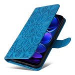 Xiaomi Redmi Note 12 5G (Global) / (Indien) / (Kina) / Poco X5 5G, PU-läderfodral med tryck och solrosmotiv, fällbart stativ, mobilfodral med rem