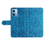 Xiaomi Redmi Note 12 5G (Global) / (Indien) / (Kina) / Poco X5 5G, PU-läderfodral med tryck och solrosmotiv, fällbart stativ, mobilfodral med rem