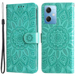 Xiaomi Redmi Note 12 5G (Global) / (Indien) / (Kina) / Poco X5 5G, PU-läderfodral med tryck och solrosmotiv, fällbart stativ, mobilfodral med rem