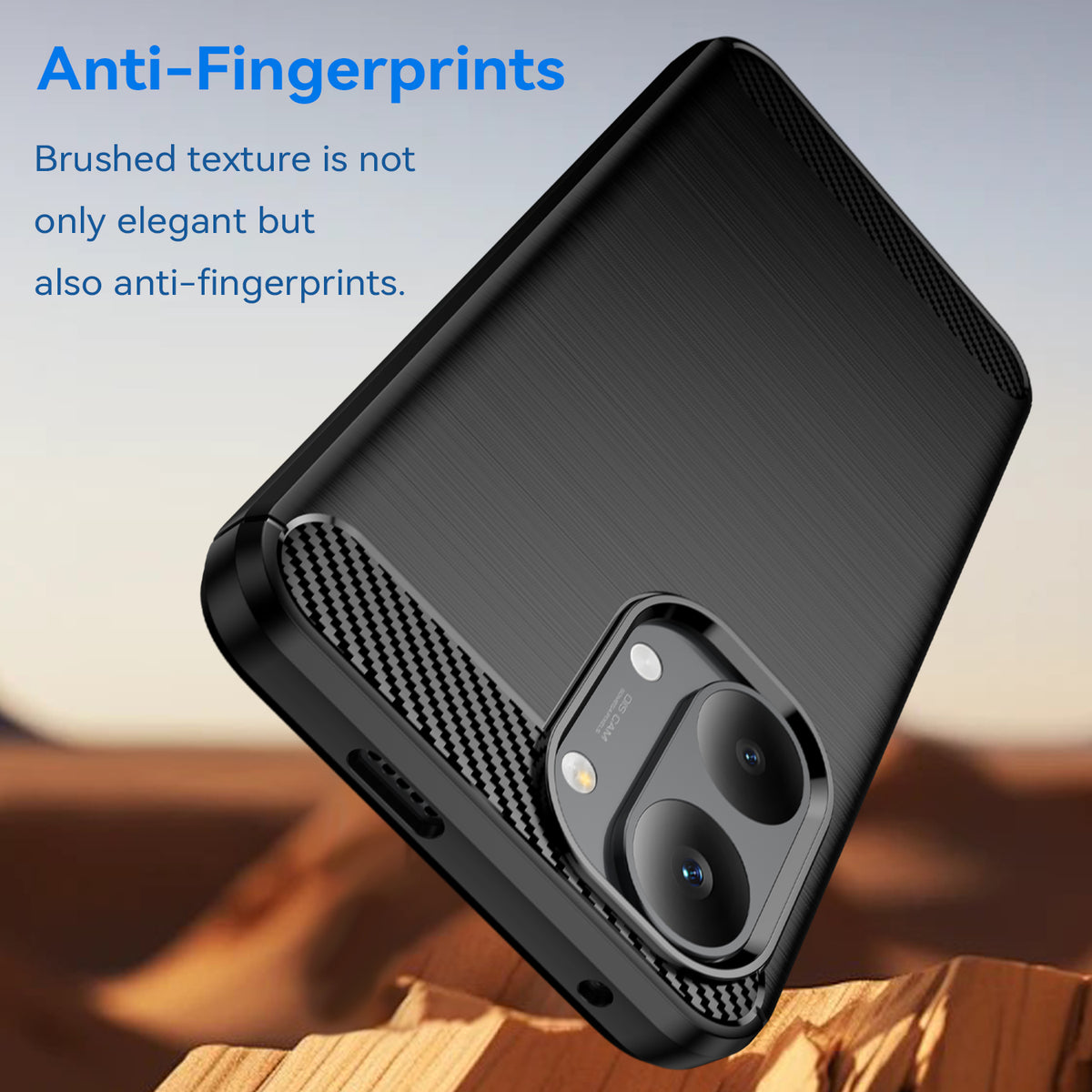 WANLONFENG För Xiaomi Redmi Turbo 5 Max 5G / Xiaomi Poco X8 Pro Max 5G Skal med Skärmfilm LS-serien Stort Linshål Borstad Textur TPU mobilskal