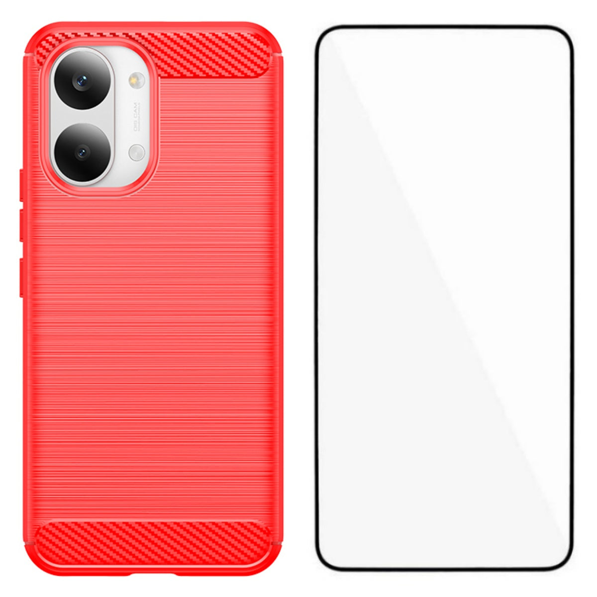 WANLONFENG För Xiaomi Redmi Turbo 5 Max 5G / Xiaomi Poco X8 Pro Max 5G Skal med Skärmfilm LS-serien Stort Linshål Borstad Textur TPU mobilskal