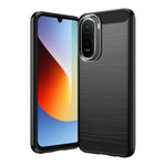 WANLONFENG til Xiaomi Poco C85x 5G / Redmi A7 Pro 4G (171.56mm), etui med skærmfilm, LS-serien, stort linsehul, TPU-mobilcover med børstet tekstur