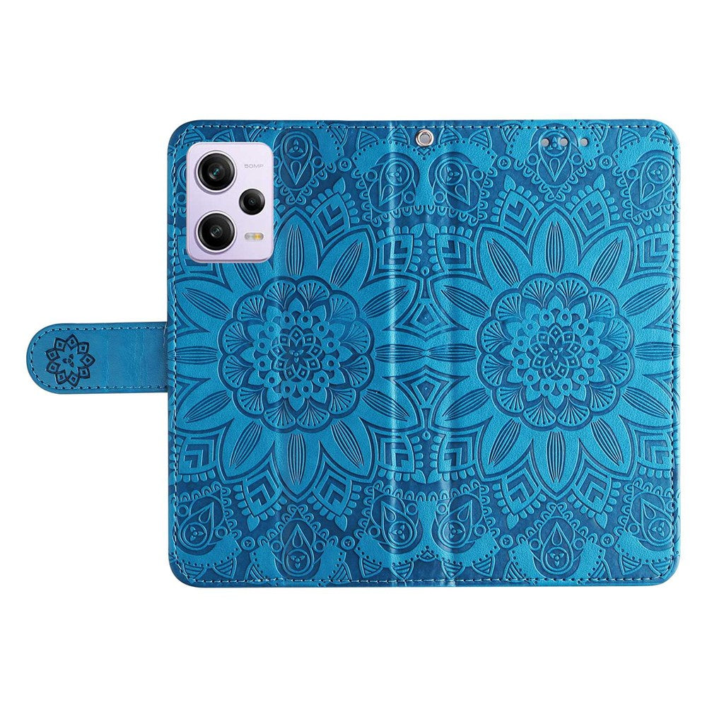 For Xiaomi Redmi Note 12 Pro 5G  / Note 12 Pro Speed 5G / Poco X5 Pro 5G  PU Leather Sunflower Imprinted Phone Case Magnetic Closure Stand Flip Cover with Wrist Strap
