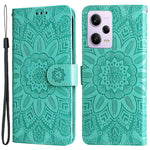 For Xiaomi Redmi Note 12 Pro 5G  / Note 12 Pro Speed 5G / Poco X5 Pro 5G  PU Leather Sunflower Imprinted Phone Case Magnetic Closure Stand Flip Cover with Wrist Strap