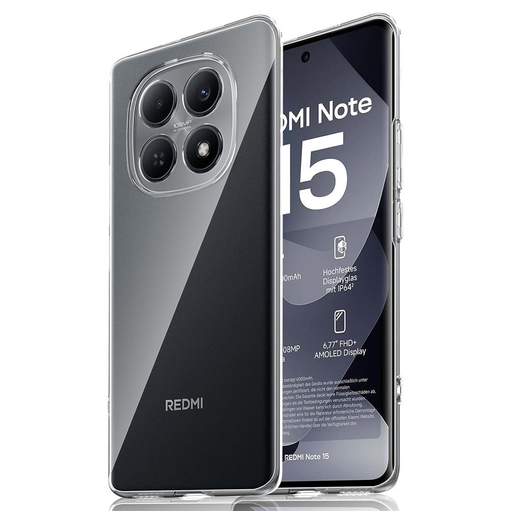 Xiaomi Poco M8 5G / Redmi Note 15 5G (Global) / 15 4G (Global) cover i krystalklar TPU, der modvirker fingeraftryk