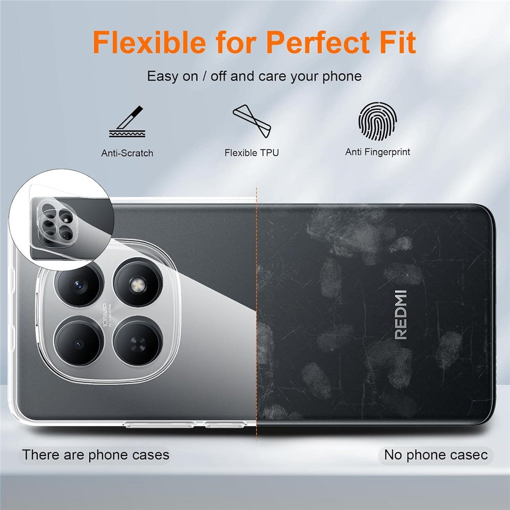 For Xiaomi Poco M8 5G  /  Redmi Note 15 5G (Global)  /  15 4G (Global) Case Anti-Fingerprint Crystal Clear TPU Phone Cover