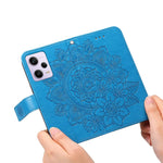 For Xiaomi Redmi Note 12 Pro 5G  / Note 12 Pro Speed 5G / Poco X5 Pro 5G PU Leather Magnetic Closure Flower Imprinted Case Stand Feature Wallet Full Body Protective Phone Cover Shell with Strap