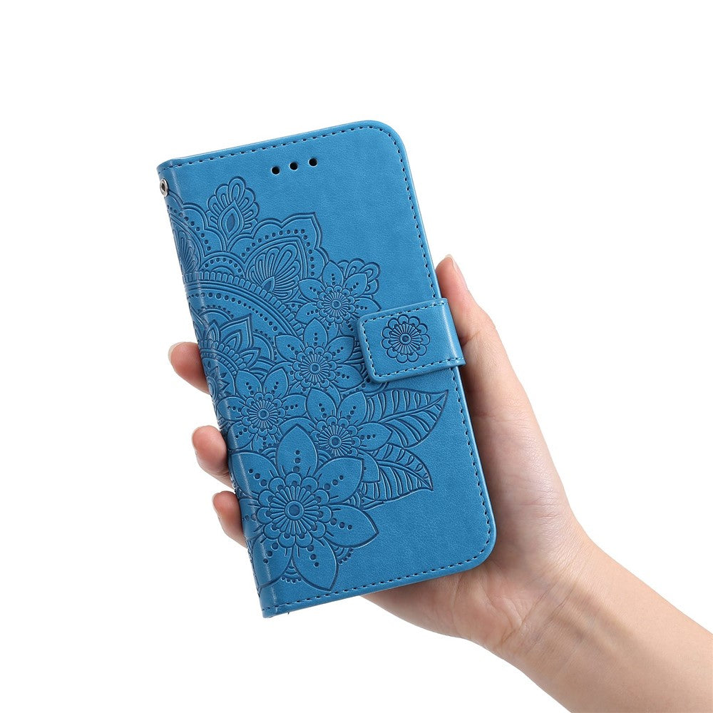 For Xiaomi Redmi Note 12 Pro 5G  / Note 12 Pro Speed 5G / Poco X5 Pro 5G PU Leather Magnetic Closure Flower Imprinted Case Stand Feature Wallet Full Body Protective Phone Cover Shell with Strap