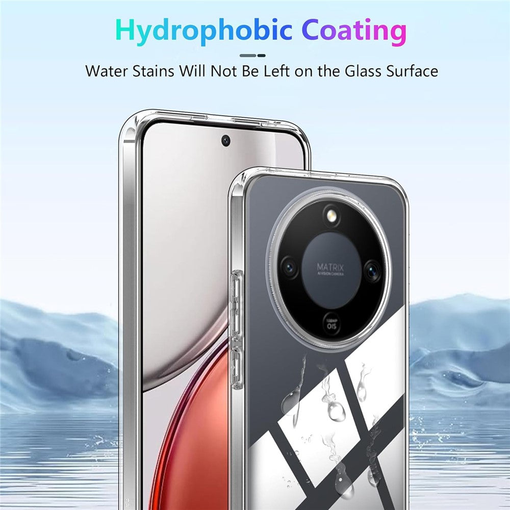 Fodral till Honor Magic8 Lite 5G / X9d 5G / X70 5G TPU genomskinligt mobilskal + 2 st. härdat glasskärmfilm 2.5D bågformad kant