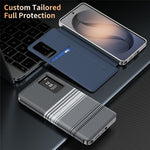Til Samsung Galaxy S26 Ultra Etui Kortlomme Visningsvindue Gradientfarve Ternmønster Læder Telefoncover