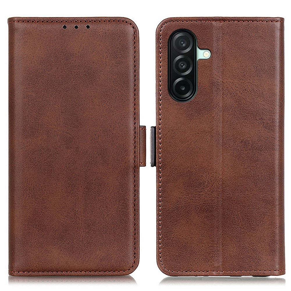 For Samsung Galaxy A27 5G Case Stand Cowhide Texture PU Leather Phone Cover
