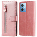 Mobilcover med strukturmønster til Xiaomi Redmi Note 12 5G (Global) / (Indien) / (Kina) / Poco X5 5G, PU-læder i lommestil, lynlås, folio-pung med stativ