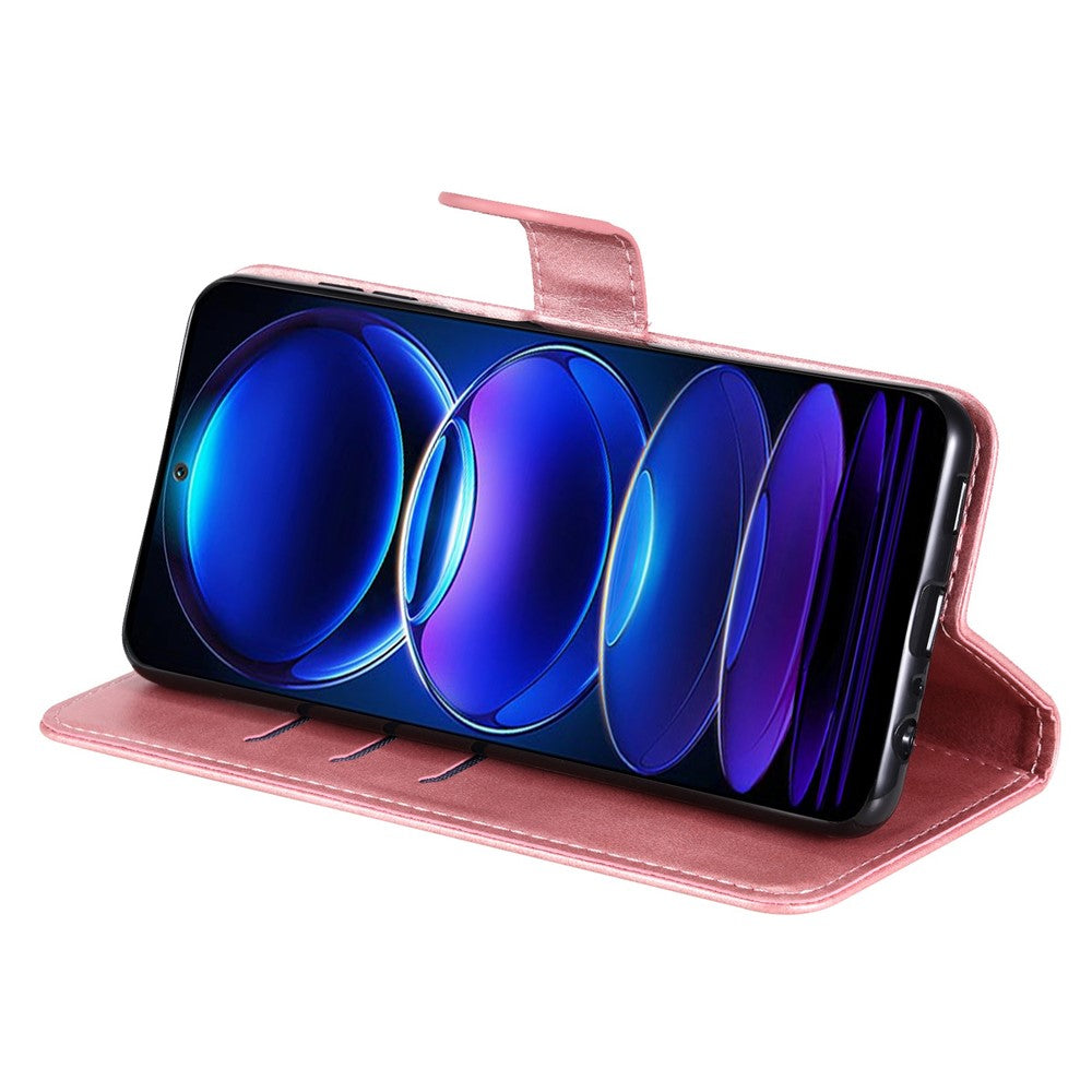 Mobilcover med krokodillestruktur til Xiaomi Redmi Note 12 5G (Global) / (Indien) / (Kina) / Poco X5 5G, pungestil, PU-læder, lynlås, lomme med foldbart låg og stativ