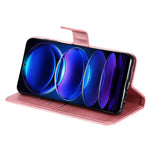 Mobilcover med strukturmønster til Xiaomi Redmi Note 12 5G (Global) / (Indien) / (Kina) / Poco X5 5G, PU-læder i lommestil, lynlås, folio-pung med stativ