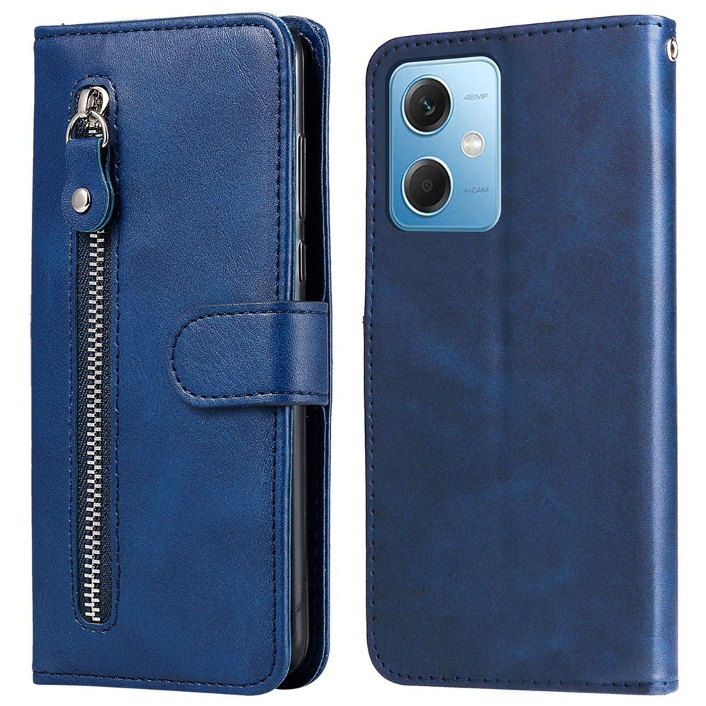 Mobilcover med strukturmønster til Xiaomi Redmi Note 12 5G (Global) / (Indien) / (Kina) / Poco X5 5G, PU-læder i lommestil, lynlås, folio-pung med stativ
