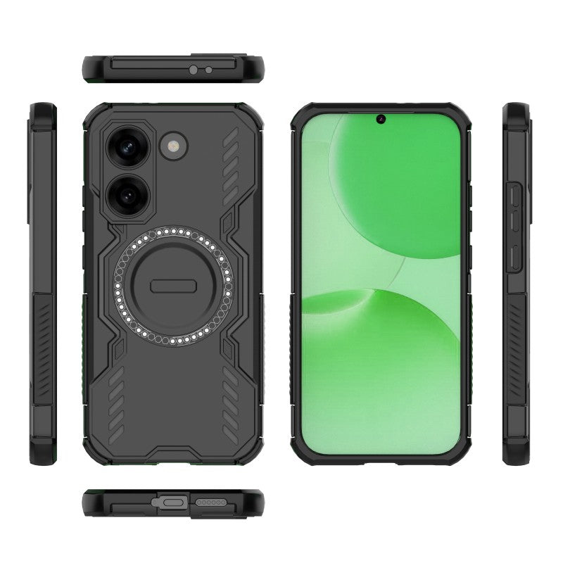 WANLONFENG For Xiaomi Redmi Turbo 5 5G / Xiaomi Poco X8 Pro 5G Magnetic Case DJ Series PC TPU Phone Cover with 2Pcs Tempered Glass Film