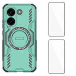 WANLONFENG For Xiaomi Redmi Turbo 5 5G / Xiaomi Poco X8 Pro 5G Magnetic Case DJ Series PC TPU Phone Cover with 2Pcs Tempered Glass Film