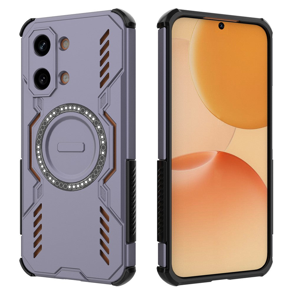 Til Xiaomi Redmi Turbo 5 Max 5G / Poco X8 Pro Max 5G, magnetisk cover med sommerfuglerustning, udhulet varmeafledning og PC + TPU-mobilcover