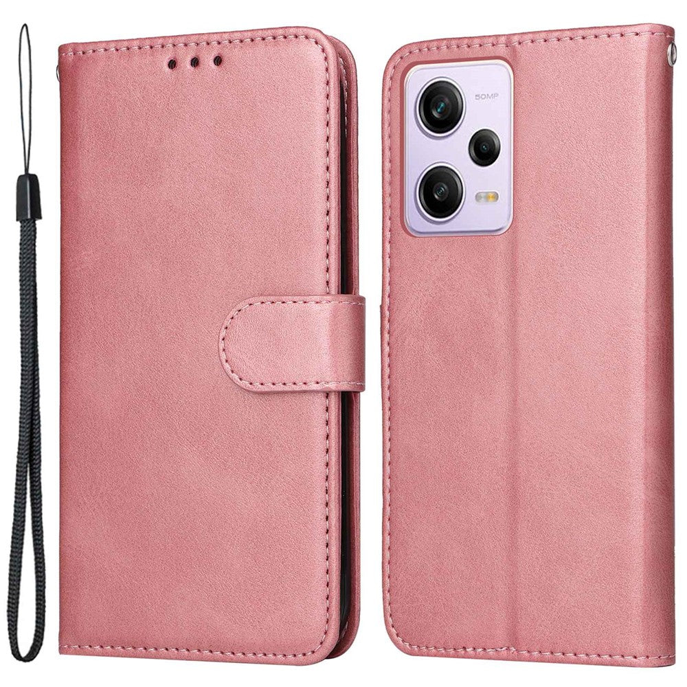 For Xiaomi Redmi Note 12 Pro 5G  / Note 12 Pro Speed 5G / Poco X5 Pro 5G Calf Texture PU Leather Case Stand Wallet Phone Protective Cover with Strap