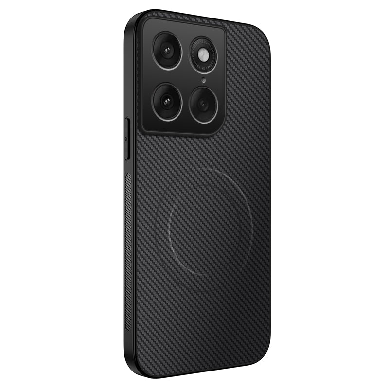 WANLONFENG För Motorola Moto X70 Air Pro 5G / Motorola Signature 5G TQ-serien Magnetiskt skal Kolfiberstruktur PC TPU mobilskal