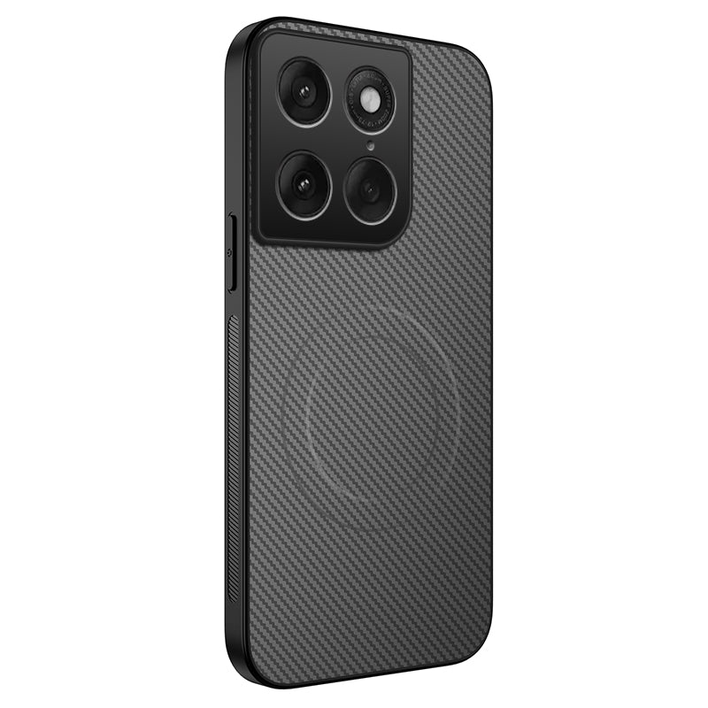WANLONFENG För Motorola Moto X70 Air Pro 5G / Motorola Signature 5G TQ-serien Magnetiskt skal Kolfiberstruktur PC TPU mobilskal