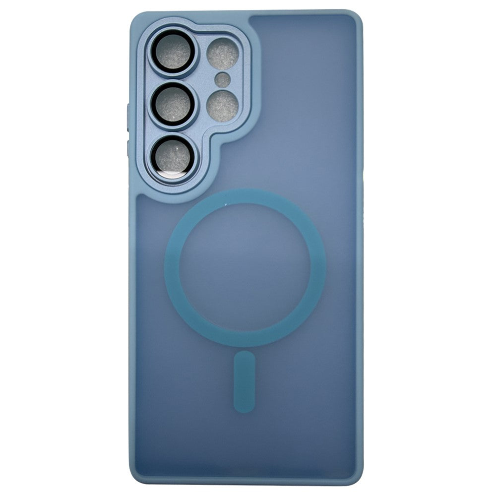 For Samsung Galaxy S23 Ultra Magnetic Case Skin-Touch PC + TPU Phone Cover