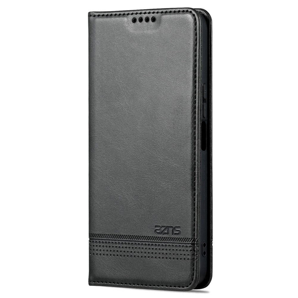 AZNS PU Leather Phone Case for Honor Play 40 Plus 5G Cowhide Texture Protective Cover Magnetic Closure Folio Flip Wallet Stand Case