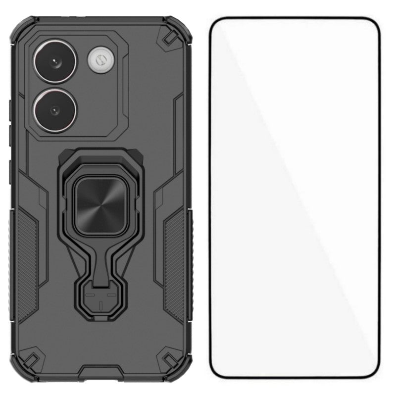 WANLONFENG För Xiaomi Redmi Turbo 5 5G / Xiaomi Poco X8 Pro 5G mobilskal PC TPU Baksida Stativ med Härdat Glas