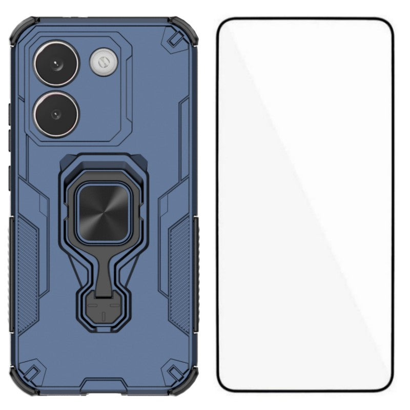 WANLONFENG För Xiaomi Redmi Turbo 5 5G / Xiaomi Poco X8 Pro 5G mobilskal PC TPU Baksida Stativ med Härdat Glas