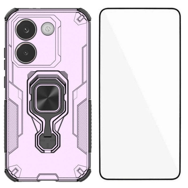WANLONFENG För Xiaomi Redmi Turbo 5 5G / Xiaomi Poco X8 Pro 5G mobilskal PC TPU Baksida Stativ med Härdat Glas