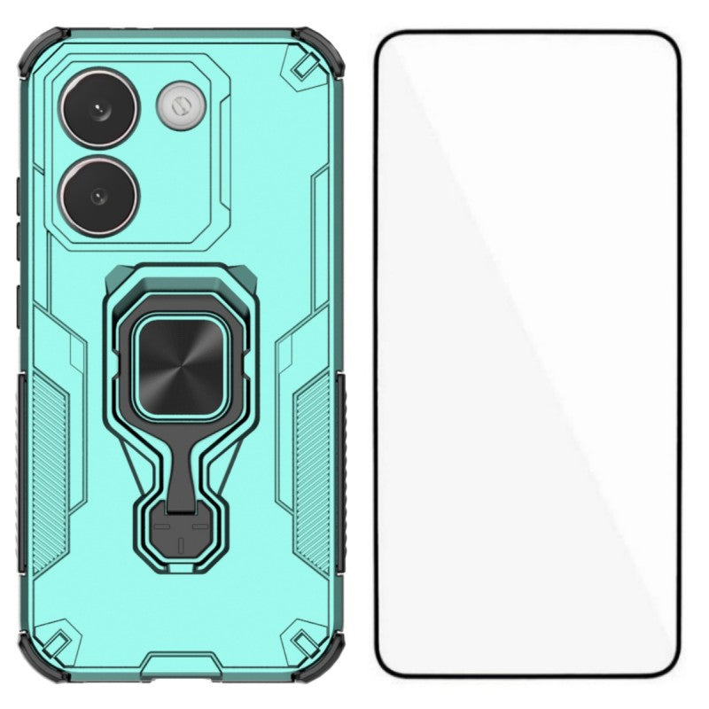 WANLONFENG För Xiaomi Redmi Turbo 5 5G / Xiaomi Poco X8 Pro 5G mobilskal PC TPU Baksida Stativ med Härdat Glas