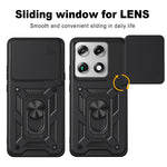For Motorola Signature 5G Case with Slide Camera Lid PC + TPU Kickstand Phone Cover