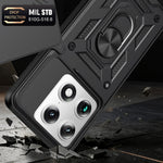 For Motorola Signature 5G Case with Slide Camera Lid PC + TPU Kickstand Phone Cover