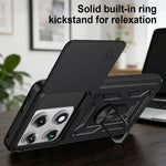 For Motorola Signature 5G Case with Slide Camera Lid PC + TPU Kickstand Phone Cover