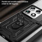 For Motorola Signature 5G Case with Slide Camera Lid PC + TPU Kickstand Phone Cover