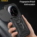 AMORUS For Xiaomi 17 Ultra 5G Case Kickstand PC + TPU Phone Cover with Camera Lens Slider