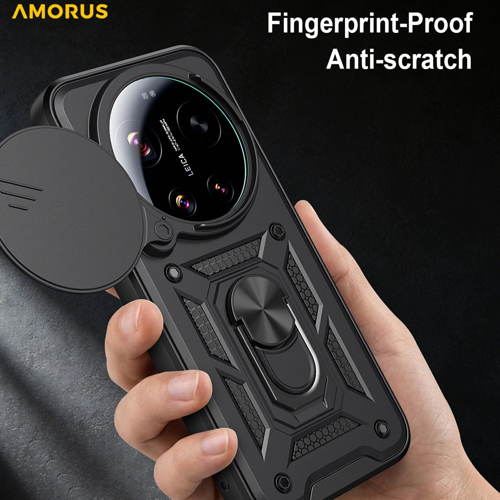 AMORUS For Xiaomi 17 Ultra 5G Case Kickstand PC + TPU Phone Cover with Camera Lens Slider