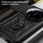 AMORUS For Xiaomi 17 Ultra 5G Case Kickstand PC + TPU Phone Cover with Camera Lens Slider