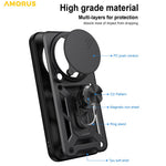 AMORUS For Xiaomi 17 Ultra 5G Case Kickstand PC + TPU Phone Cover with Camera Lens Slider