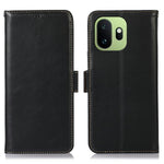 For OnePlus 15T 5G Case RFID Blocking Genuine Cow Leather Wallet Phone Cover