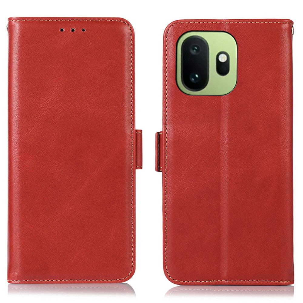 For OnePlus 15T 5G Case RFID Blocking Genuine Cow Leather Wallet Phone Cover