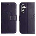 For Samsung Galaxy A27 5G Case PU Leather Owl Tree Imprinted Wallet Phone Cover with Strap