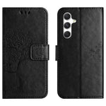 For Samsung Galaxy A27 5G Case PU Leather Owl Tree Imprinted Wallet Phone Cover with Strap