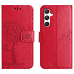 For Samsung Galaxy A27 5G Case PU Leather Owl Tree Imprinted Wallet Phone Cover with Strap