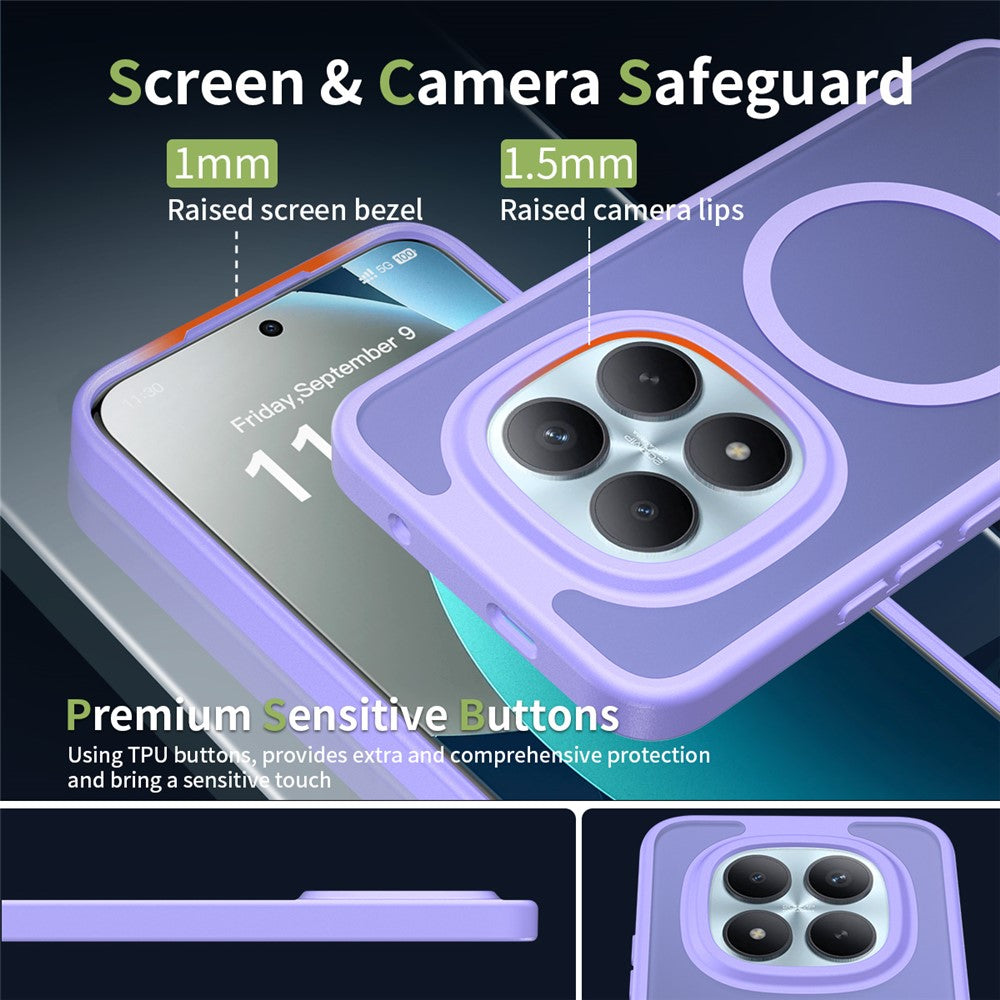 Magnetic Case For Xiaomi Redmi Note 15 Pro+ 5G (Global)  /  Poco M8 Pro 5G TPU Frame Acrylic Back Phone Cover Skin Touch