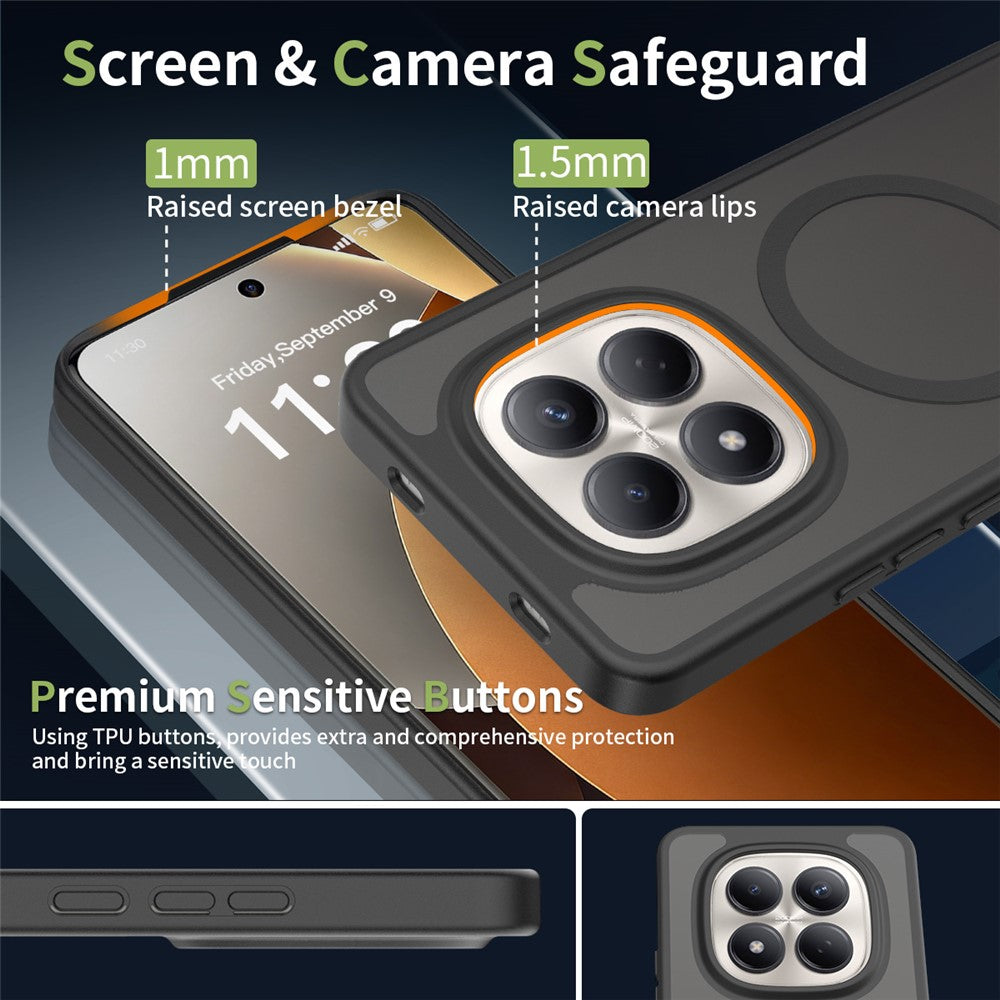 Xiaomi Redmi Note 15 Pro 4G (Global) Magnetiskt Skal TPU Ram Akryl Baksida mobilskydd Skin Touch