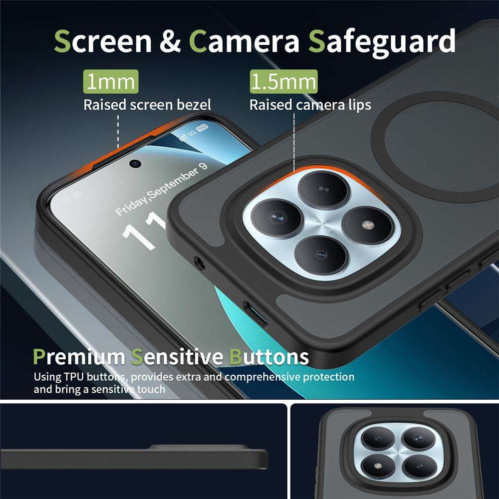 For Xiaomi Redmi Note 15 Pro 5G (Global) Magnetic Case TPU Frame Acrylic Back Phone Cover Skin Touch