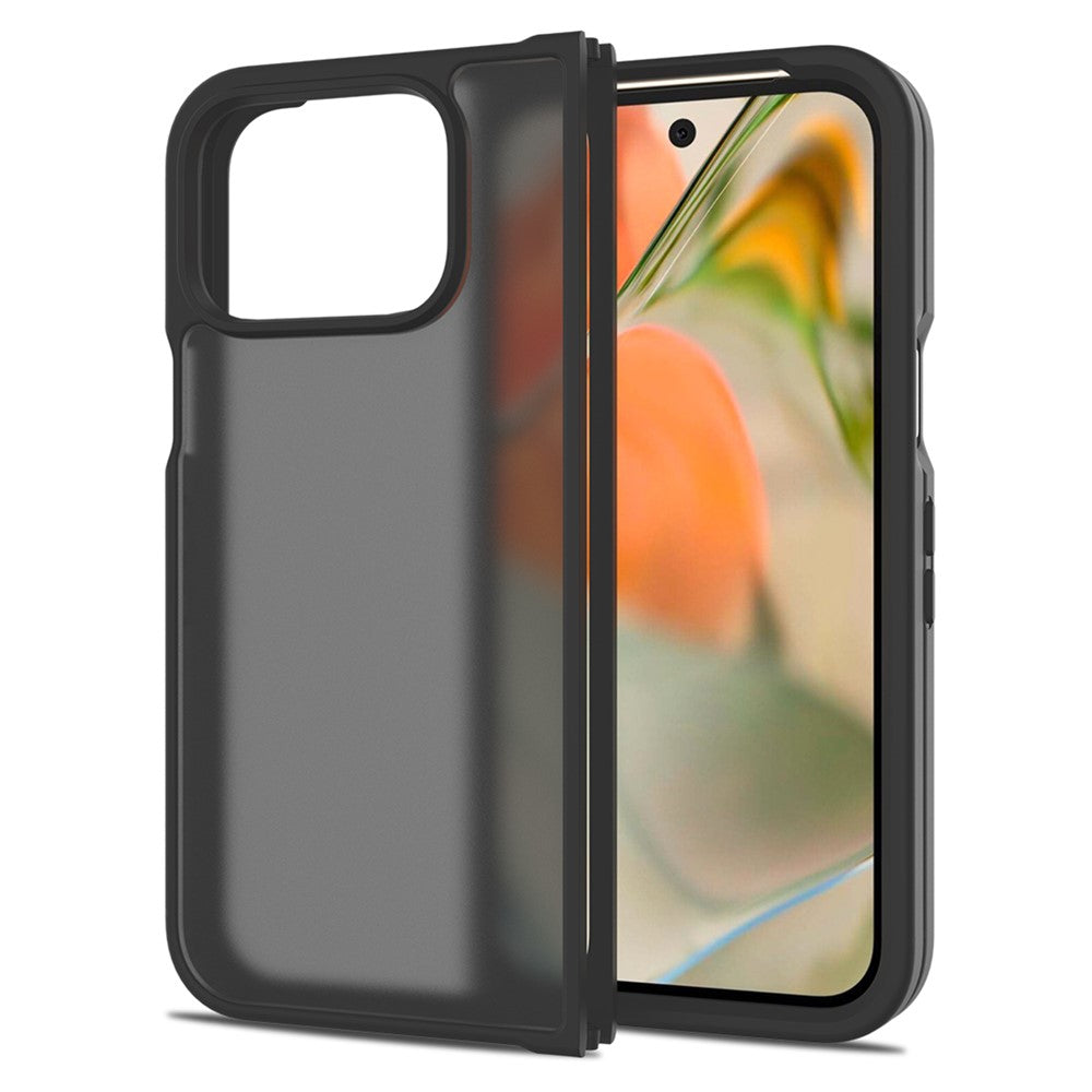 Til Google Pixel 9 Pro Fold 5G Gennemsigtigt Cover Anti-fingeraftryk Stødsikkert TPU PC Beskyttende Etui